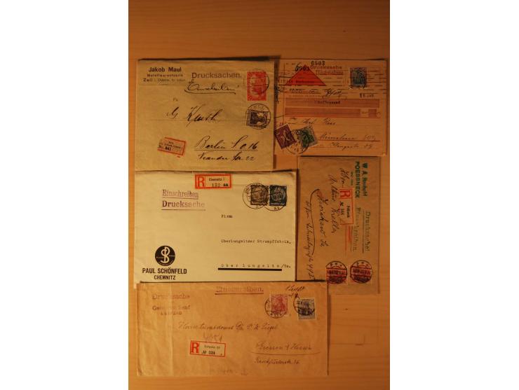1885/1945(ca.), über 100 Briefe und Karten, alles eingeschriebene Drucksachen, dabei Auslandspost, zusätzlich Nachnahme oder 