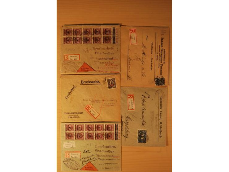 1885/1945(ca.), über 100 Briefe und Karten, alles eingeschriebene Drucksachen, dabei Auslandspost, zusätzlich Nachnahme oder 