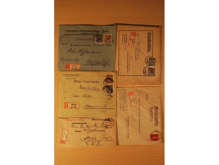 1885/1945(ca.), über 100 Briefe und Karten, alles eingeschriebene Drucksachen, dabei Auslandspost, zusätzlich Nachnahme oder 