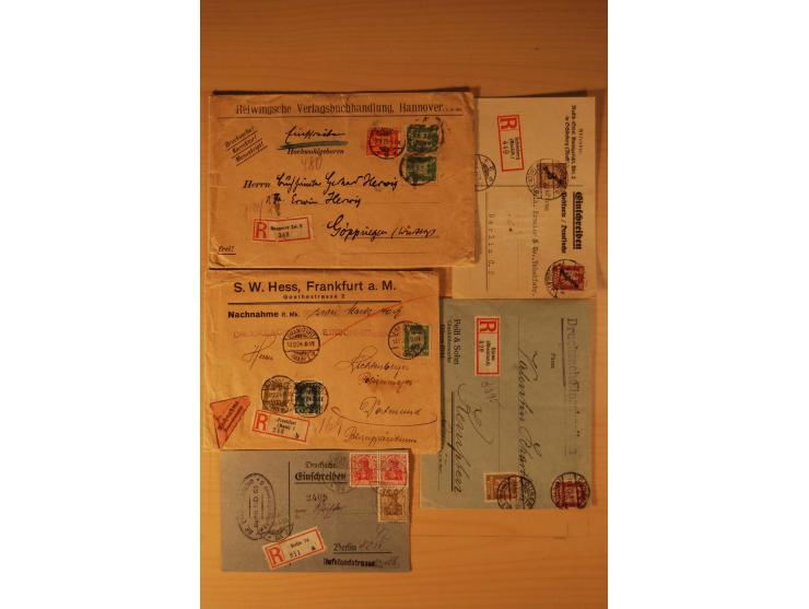 1885/1945(ca.), über 100 Briefe und Karten, alles eingeschriebene Drucksachen, dabei Auslandspost, zusätzlich Nachnahme oder 