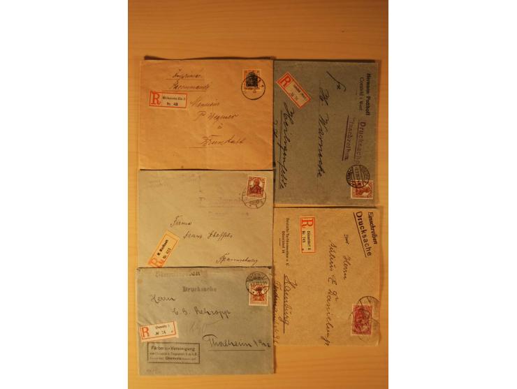 1885/1945(ca.), über 100 Briefe und Karten, alles eingeschriebene Drucksachen, dabei Auslandspost, zusätzlich Nachnahme oder 
