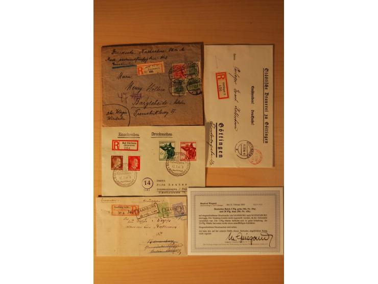 1885/1945(ca.), über 100 Briefe und Karten, alles eingeschriebene Drucksachen, dabei Auslandspost, zusätzlich Nachnahme oder 