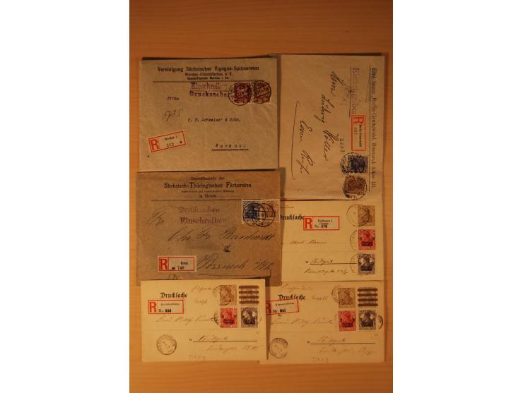 1885/1945(ca.), über 100 Briefe und Karten, alles eingeschriebene Drucksachen, dabei Auslandspost, zusätzlich Nachnahme oder 