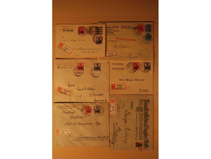 1885/1945(ca.), über 100 Briefe und Karten, alles eingeschriebene Drucksachen, dabei Auslandspost, zusätzlich Nachnahme oder 