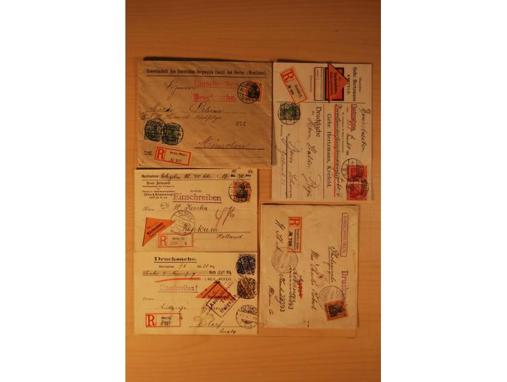 1885/1945(ca.), über 100 Briefe und Karten, alles eingeschriebene Drucksachen, dabei Auslandspost, zusätzlich Nachnahme oder 