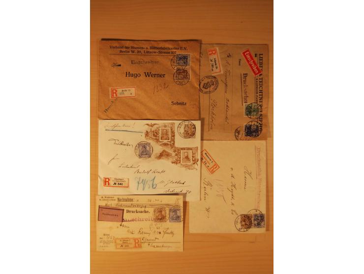 1885/1945(ca.), über 100 Briefe und Karten, alles eingeschriebene Drucksachen, dabei Auslandspost, zusätzlich Nachnahme oder 