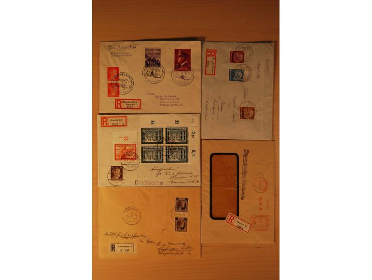 1885/1945(ca.), über 100 Briefe und Karten, alles eingeschriebene Drucksachen, dabei Auslandspost, zusätzlich Nachnahme oder 