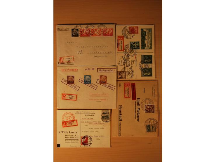 1885/1945(ca.), über 100 Briefe und Karten, alles eingeschriebene Drucksachen, dabei Auslandspost, zusätzlich Nachnahme oder 