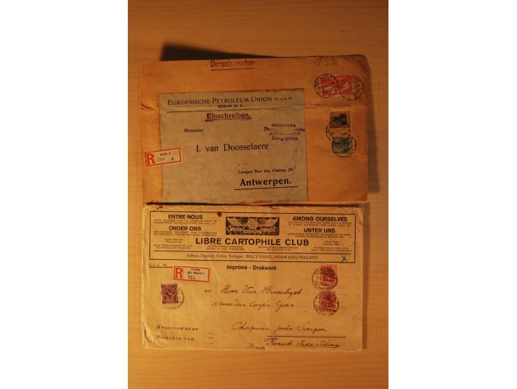 1885/1945(ca.), über 100 Briefe und Karten, alles eingeschriebene Drucksachen, dabei Auslandspost, zusätzlich Nachnahme oder 