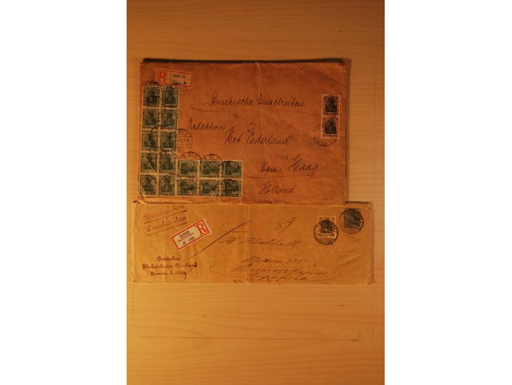 1885/1945(ca.), über 100 Briefe und Karten, alles eingeschriebene Drucksachen, dabei Auslandspost, zusätzlich Nachnahme oder 