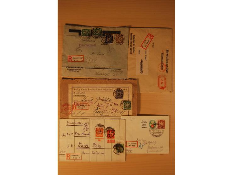 1885/1945(ca.), über 100 Briefe und Karten, alles eingeschriebene Drucksachen, dabei Auslandspost, zusätzlich Nachnahme oder 