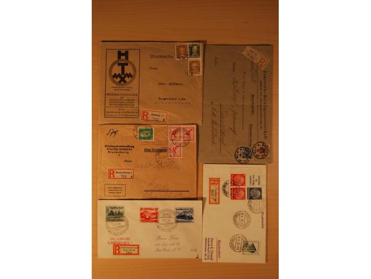 1885/1945(ca.), über 100 Briefe und Karten, alles eingeschriebene Drucksachen, dabei Auslandspost, zusätzlich Nachnahme oder 