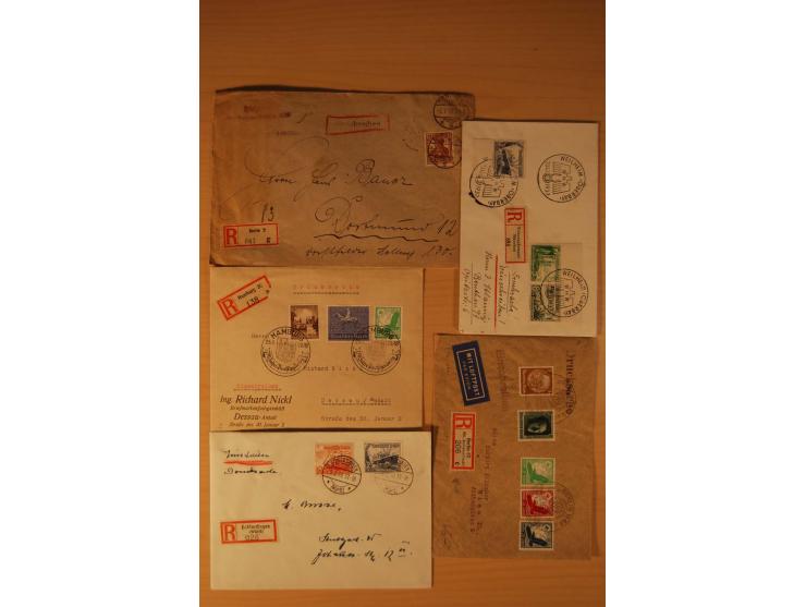 1885/1945(ca.), über 100 Briefe und Karten, alles eingeschriebene Drucksachen, dabei Auslandspost, zusätzlich Nachnahme oder 