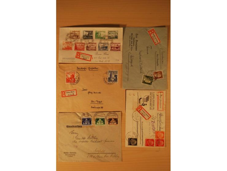 1885/1945(ca.), über 100 Briefe und Karten, alles eingeschriebene Drucksachen, dabei Auslandspost, zusätzlich Nachnahme oder 