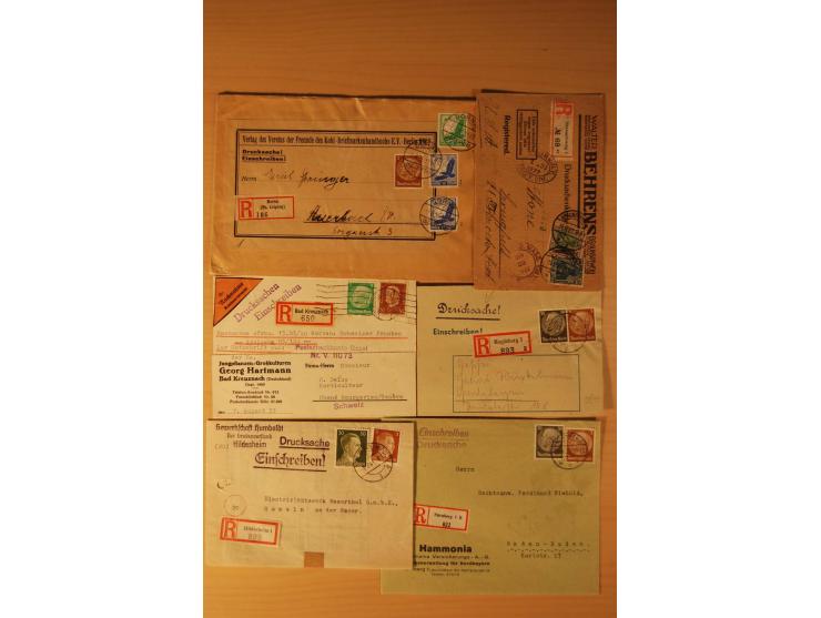 1885/1945(ca.), über 100 Briefe und Karten, alles eingeschriebene Drucksachen, dabei Auslandspost, zusätzlich Nachnahme oder 