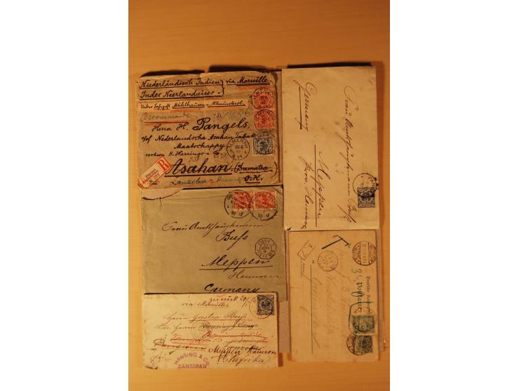  1892, interessante Partie von Briefen und Karten, meist aus einer Korrespondenz Meppen-Pangani, dabei auch etwas Incoming Ma