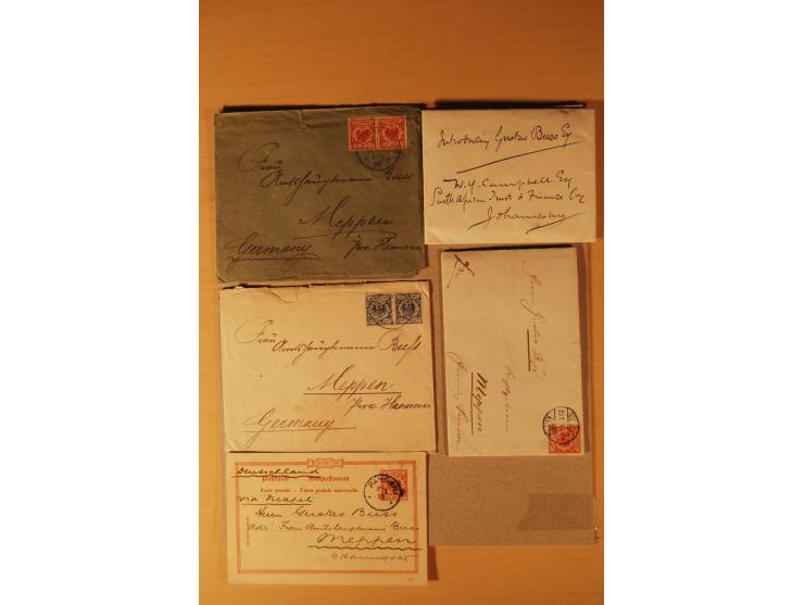  1892, interessante Partie von Briefen und Karten, meist aus einer Korrespondenz Meppen-Pangani, dabei auch etwas Incoming Ma