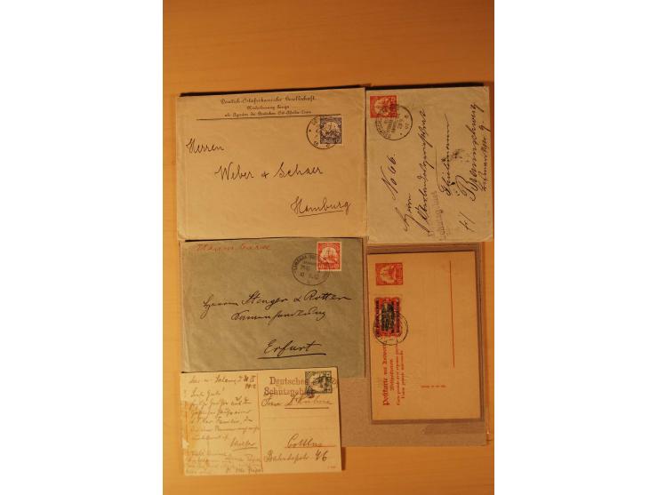 1901/15, 18 Briefe und Karten, meist nur bessere, mit 4 R-Briefen, Bahnpost-Stempeln (1x aus 1915), Schiffspost und Auslandsp