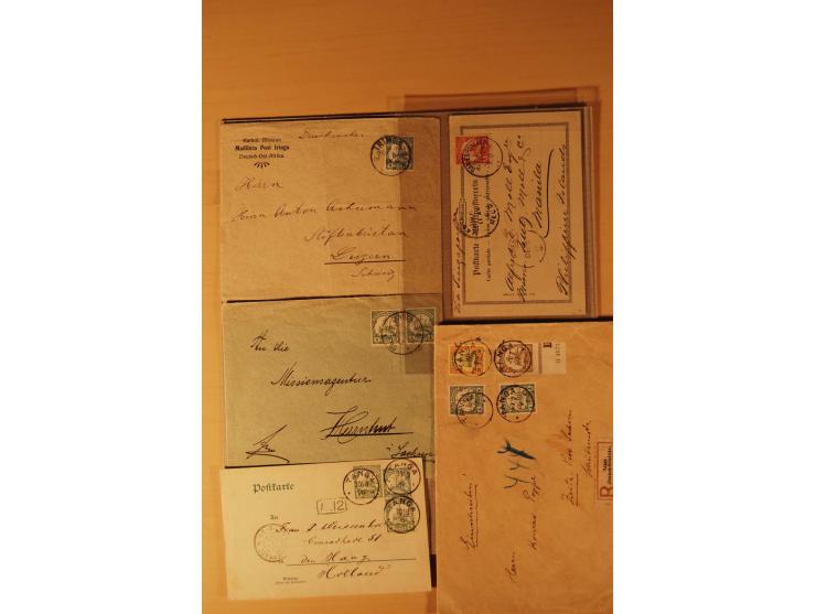 1901/15, 18 Briefe und Karten, meist nur bessere, mit 4 R-Briefen, Bahnpost-Stempeln (1x aus 1915), Schiffspost und Auslandsp