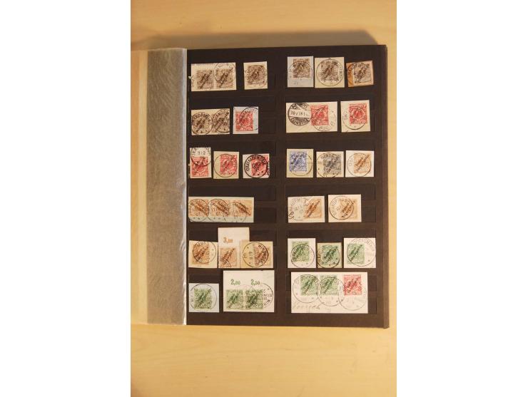 1897/1906, Partie mit über 300 Briefstücken, dabei 30 Formularabschnitte, mit meist klaren Stempeln, viele verschiedene, in d
