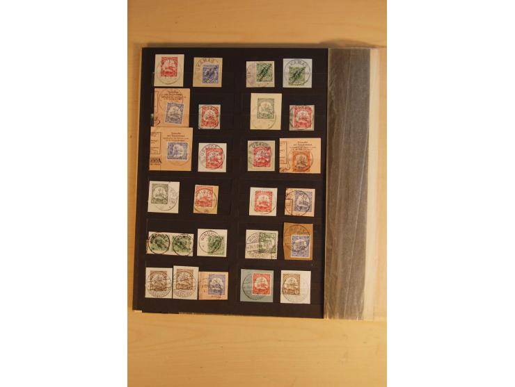 1897/1906, Partie mit über 300 Briefstücken, dabei 30 Formularabschnitte, mit meist klaren Stempeln, viele verschiedene, in d