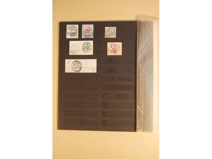 1897/1906, Partie mit über 300 Briefstücken, dabei 30 Formularabschnitte, mit meist klaren Stempeln, viele verschiedene, in d