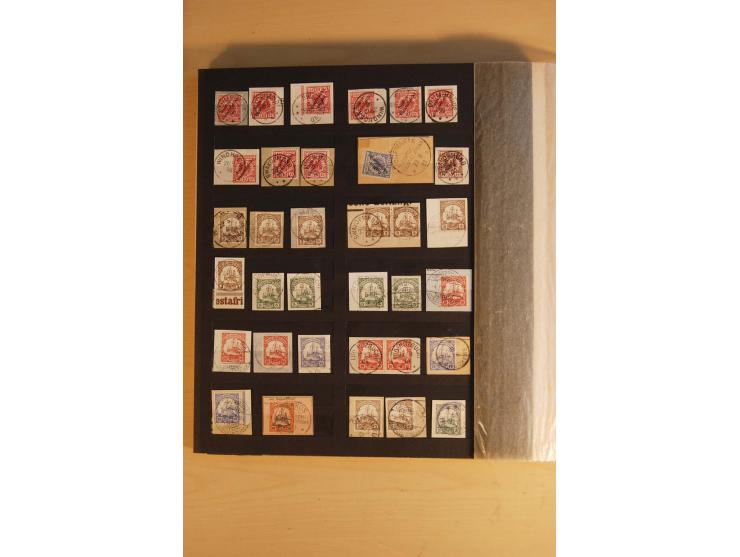 1897/1906, Partie mit über 300 Briefstücken, dabei 30 Formularabschnitte, mit meist klaren Stempeln, viele verschiedene, in d