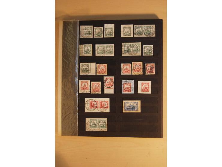 1897/1906, Partie mit über 300 Briefstücken, dabei 30 Formularabschnitte, mit meist klaren Stempeln, viele verschiedene, in d