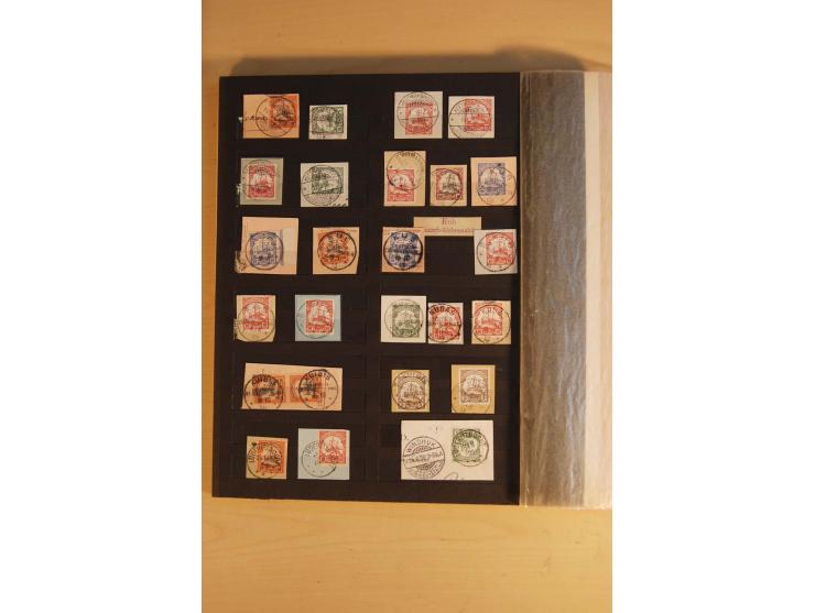 1897/1906, Partie mit über 300 Briefstücken, dabei 30 Formularabschnitte, mit meist klaren Stempeln, viele verschiedene, in d
