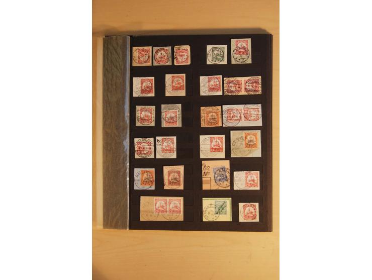 1897/1906, Partie mit über 300 Briefstücken, dabei 30 Formularabschnitte, mit meist klaren Stempeln, viele verschiedene, in d