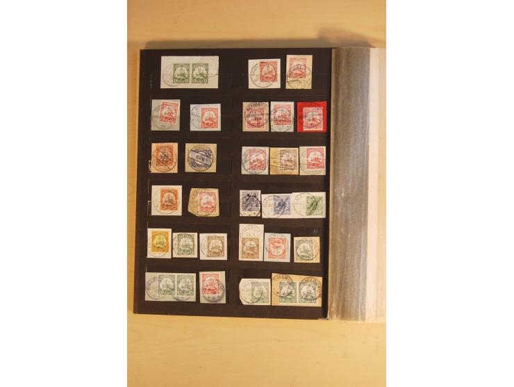 1897/1906, Partie mit über 300 Briefstücken, dabei 30 Formularabschnitte, mit meist klaren Stempeln, viele verschiedene, in d
