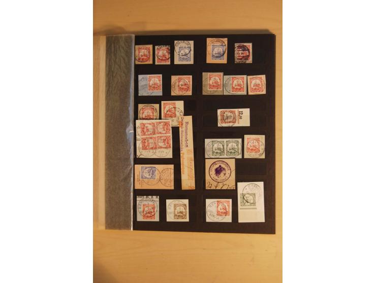 1897/1906, Partie mit über 300 Briefstücken, dabei 30 Formularabschnitte, mit meist klaren Stempeln, viele verschiedene, in d