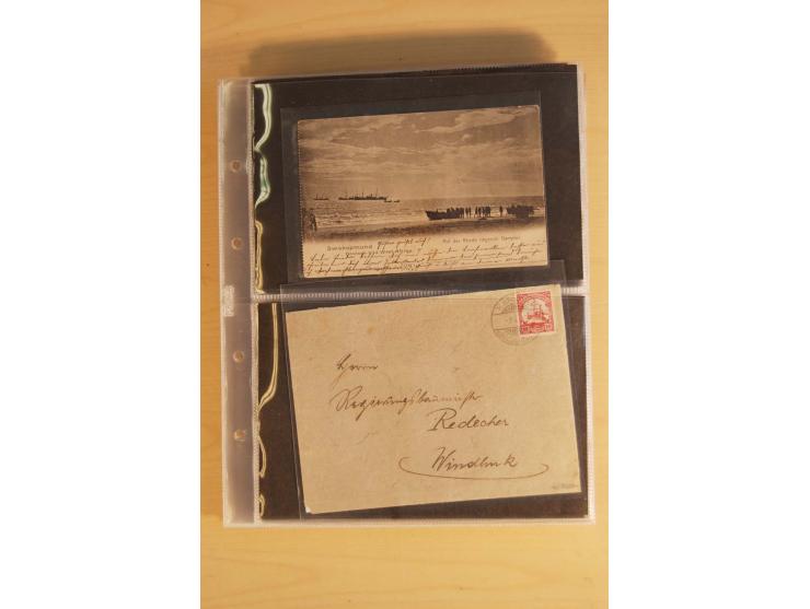 1900/17 (ca.), 66 Belege, dabei Feldpost, Ansichtskarten, Wetterbeobachtungs-Tabelle für die Schutztruppe des Südbezirks etc.