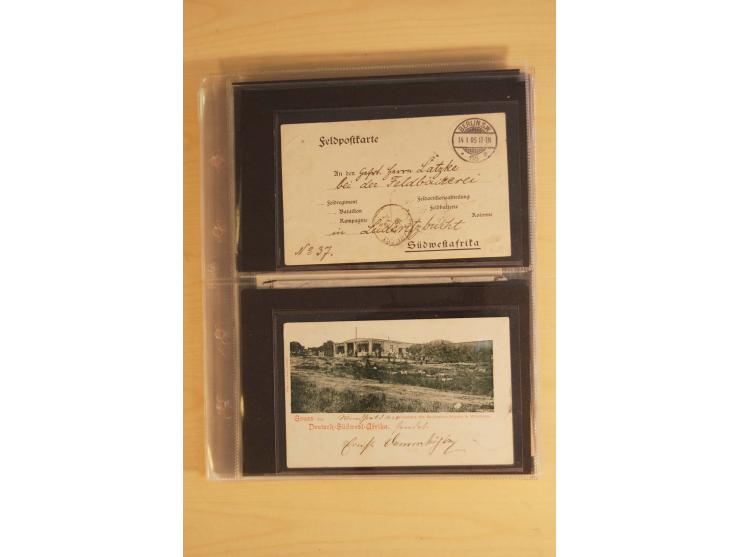 1900/17 (ca.), 66 Belege, dabei Feldpost, Ansichtskarten, Wetterbeobachtungs-Tabelle für die Schutztruppe des Südbezirks etc.