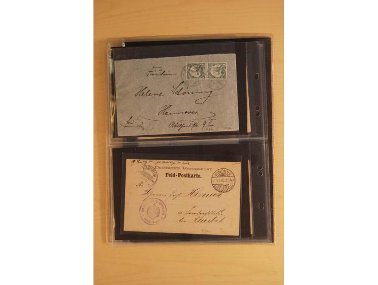 1900/17 (ca.), 66 Belege, dabei Feldpost, Ansichtskarten, Wetterbeobachtungs-Tabelle für die Schutztruppe des Südbezirks etc.