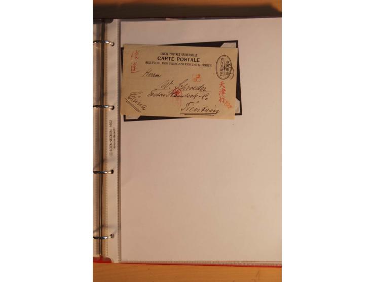 1914/1919, umfangreiche Sammlung fast aller Lager mit ca. 190 Briefen und Karten auf Albenblättern mit Beschriftung, dabei vi