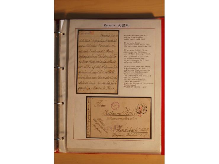 1914/1919, umfangreiche Sammlung fast aller Lager mit ca. 190 Briefen und Karten auf Albenblättern mit Beschriftung, dabei vi