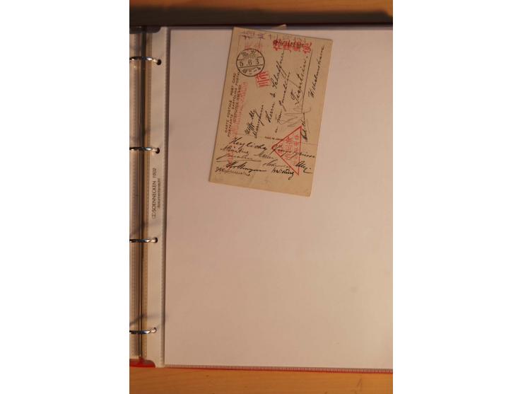 1914/1919, umfangreiche Sammlung fast aller Lager mit ca. 190 Briefen und Karten auf Albenblättern mit Beschriftung, dabei vi