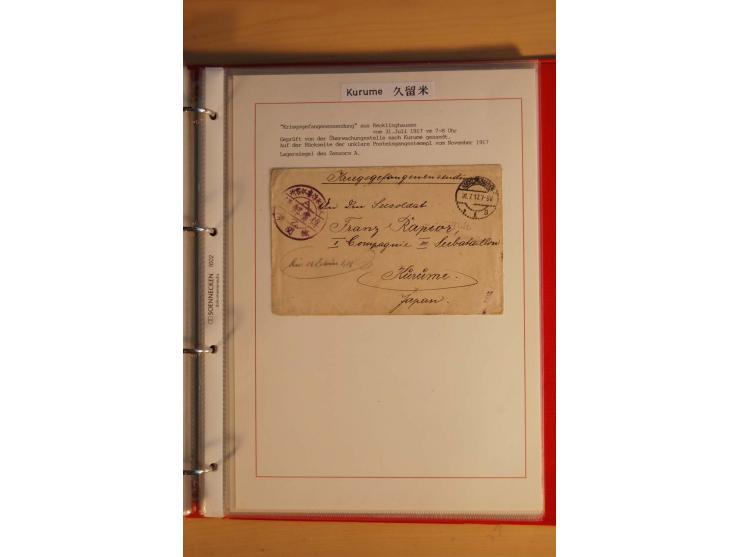 1914/1919, umfangreiche Sammlung fast aller Lager mit ca. 190 Briefen und Karten auf Albenblättern mit Beschriftung, dabei vi
