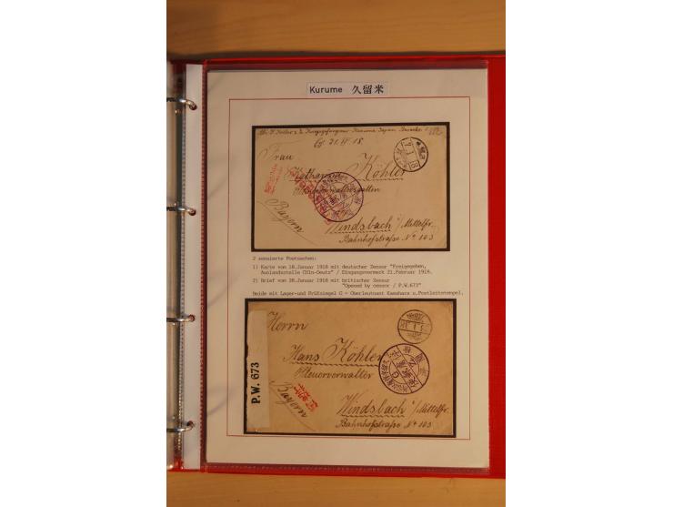 1914/1919, umfangreiche Sammlung fast aller Lager mit ca. 190 Briefen und Karten auf Albenblättern mit Beschriftung, dabei vi