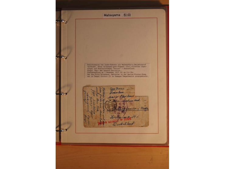 1914/1919, umfangreiche Sammlung fast aller Lager mit ca. 190 Briefen und Karten auf Albenblättern mit Beschriftung, dabei vi