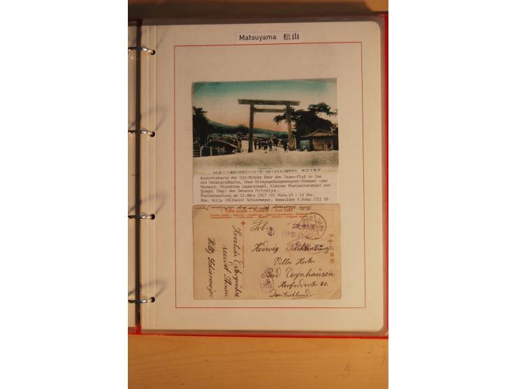 1914/1919, umfangreiche Sammlung fast aller Lager mit ca. 190 Briefen und Karten auf Albenblättern mit Beschriftung, dabei vi