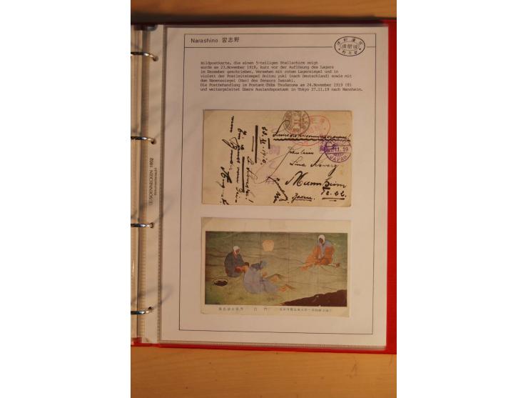 1914/1919, umfangreiche Sammlung fast aller Lager mit ca. 190 Briefen und Karten auf Albenblättern mit Beschriftung, dabei vi