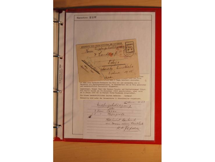 1914/1919, umfangreiche Sammlung fast aller Lager mit ca. 190 Briefen und Karten auf Albenblättern mit Beschriftung, dabei vi