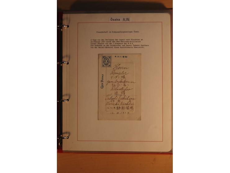 1914/1919, umfangreiche Sammlung fast aller Lager mit ca. 190 Briefen und Karten auf Albenblättern mit Beschriftung, dabei vi