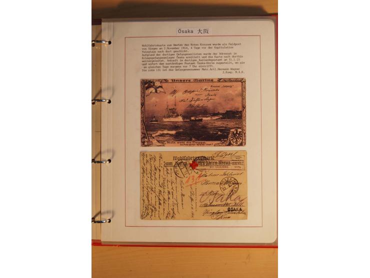 1914/1919, umfangreiche Sammlung fast aller Lager mit ca. 190 Briefen und Karten auf Albenblättern mit Beschriftung, dabei vi