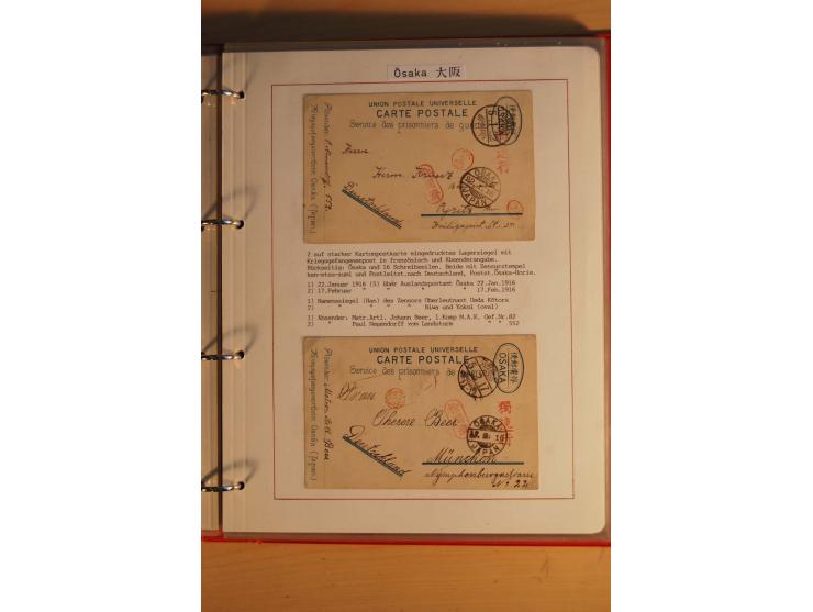 1914/1919, umfangreiche Sammlung fast aller Lager mit ca. 190 Briefen und Karten auf Albenblättern mit Beschriftung, dabei vi