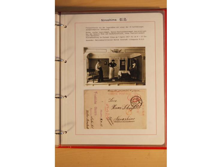 1914/1919, umfangreiche Sammlung fast aller Lager mit ca. 190 Briefen und Karten auf Albenblättern mit Beschriftung, dabei vi