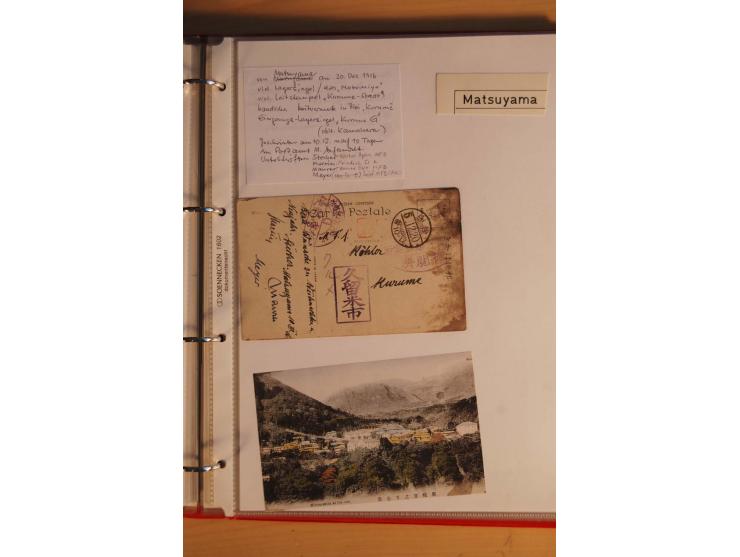 1914/1919, umfangreiche Sammlung fast aller Lager mit ca. 190 Briefen und Karten auf Albenblättern mit Beschriftung, dabei vi