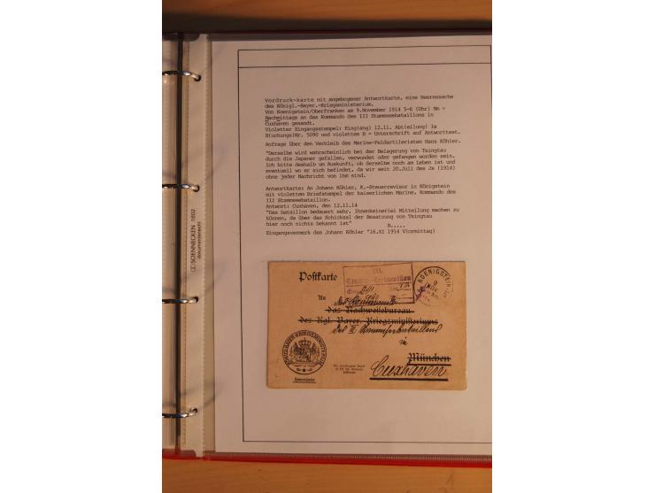 1914/1919, umfangreiche Sammlung fast aller Lager mit ca. 190 Briefen und Karten auf Albenblättern mit Beschriftung, dabei vi